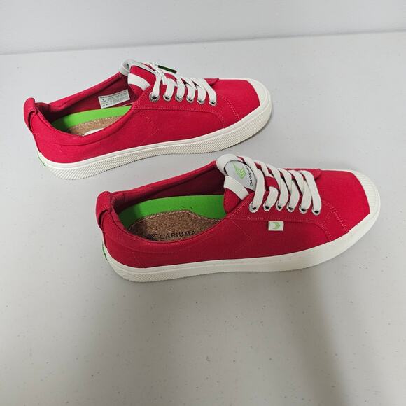 Cariuma OCA Low red canvas sneaker Mens  9 women's 10.5 - Picture 4 of 8